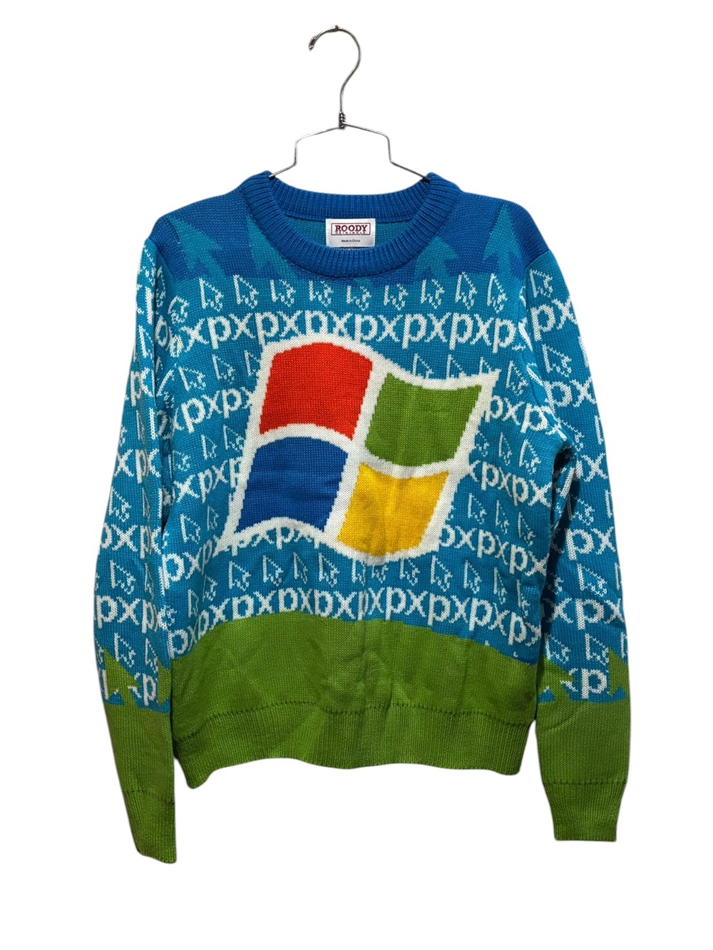 NWOT Microsoft Windows XP Ugly Christmas Sweater Size S Flag Logo Original